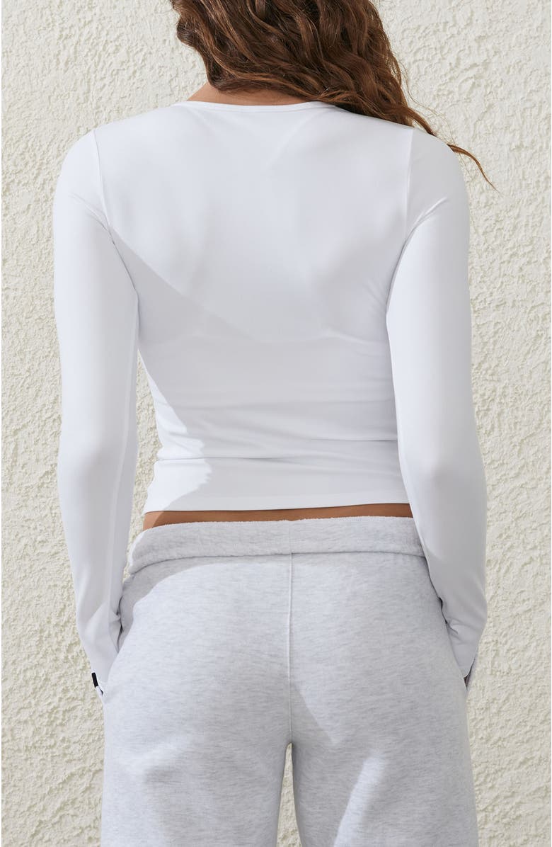 COTTON ON BODY Women's Active Ultra Soft Fitted Long Sleeve Top, Alternate, color, White