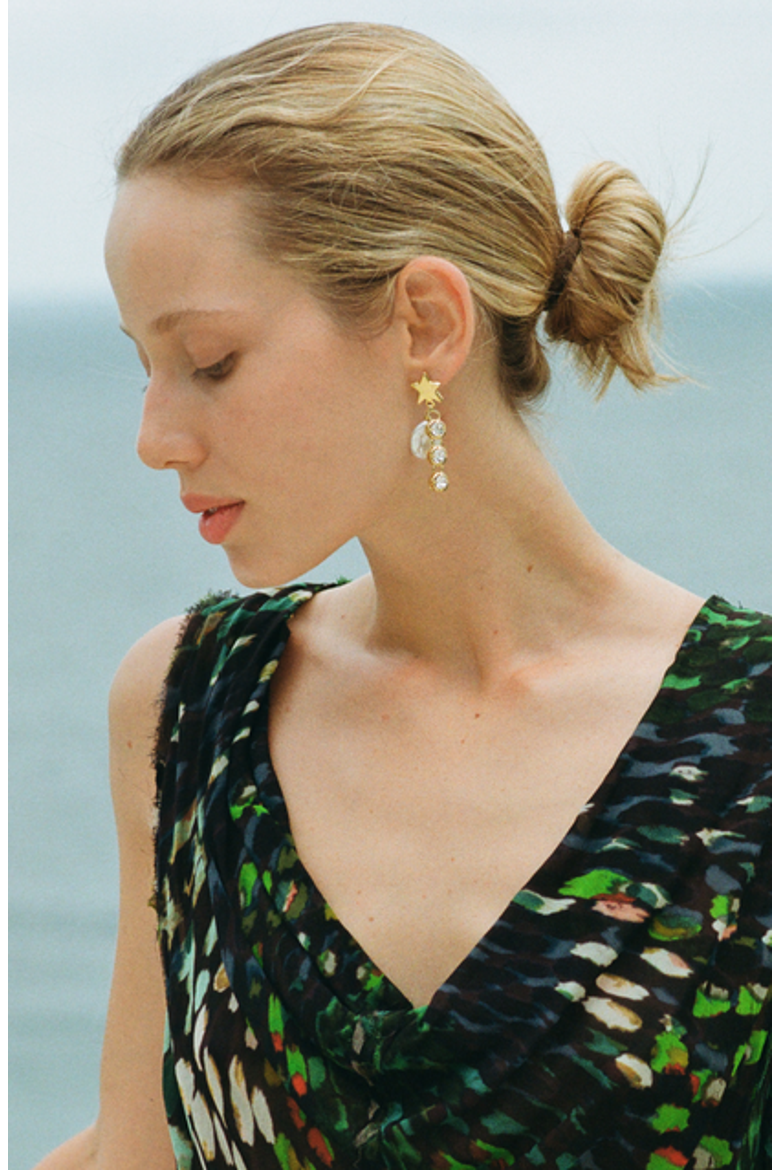 Ziggy Earrings, Alternate, color, Gold