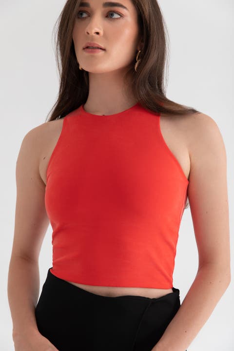The Cupro Sculpt Racerback Crop Tank