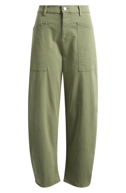 Bray Barrel Leg Cotton Twill Pants