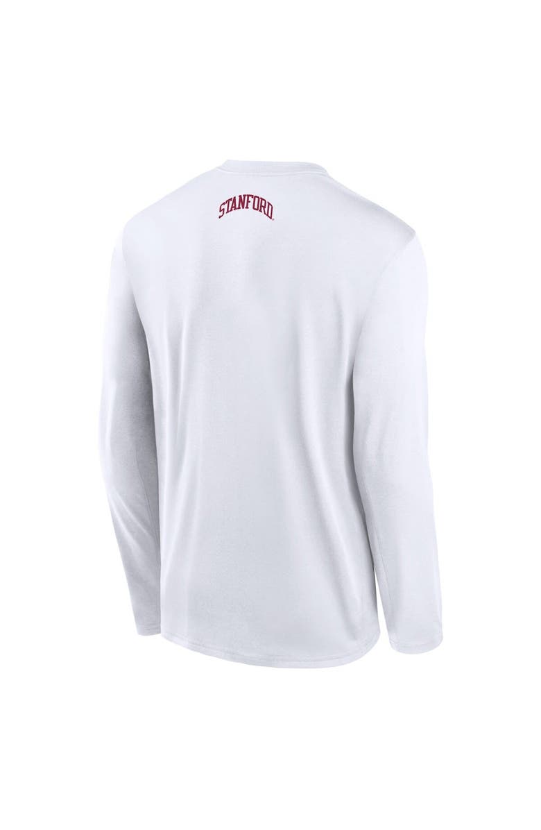Nike Men's Nike White Stanford Cardinal On-Court Basketball Shootaround Performance Long Sleeve T-Shirt, Alternate, color, 