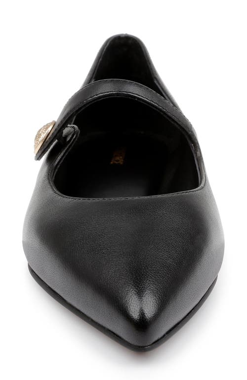 Shop L Agence L'agence Gersende Mary Jane Pointed Toe Flat In Black Leather
