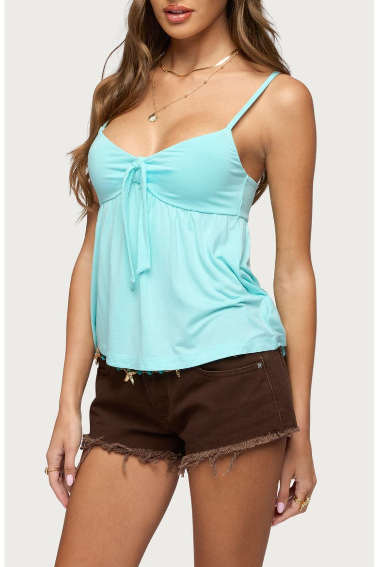 Michey Tie Front Camisole, Alternate, color, AQUA