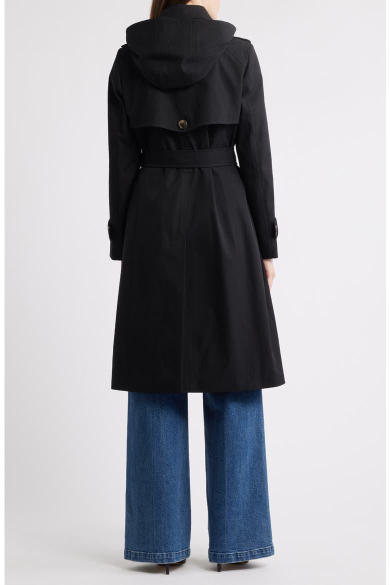 Heritage Trench Raincoat with Removable Hood, Alternate, color, BLACK