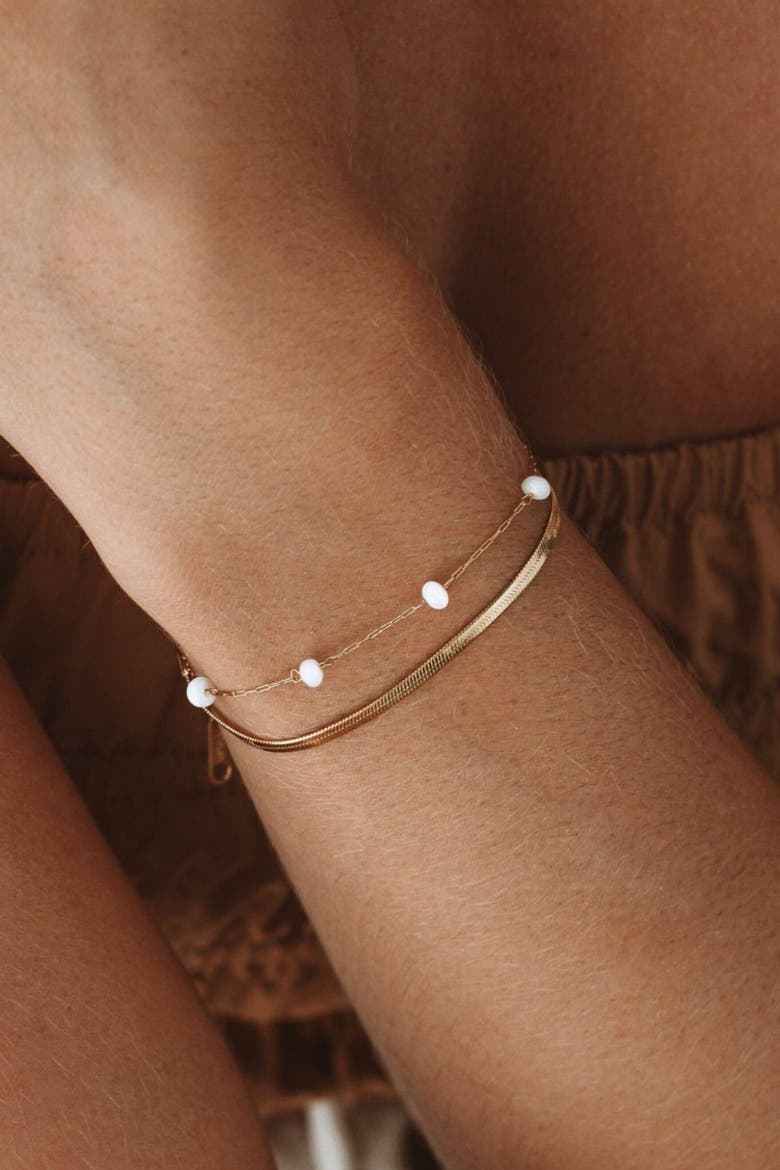 Santorini Layered Bracelet, Alternate, color, Gold