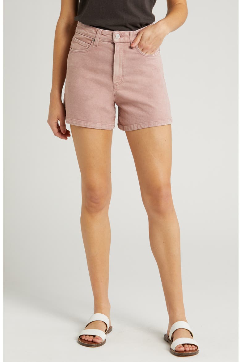 Dani High Waist Denim Shorts, Main, color, VTMUTDBLSH