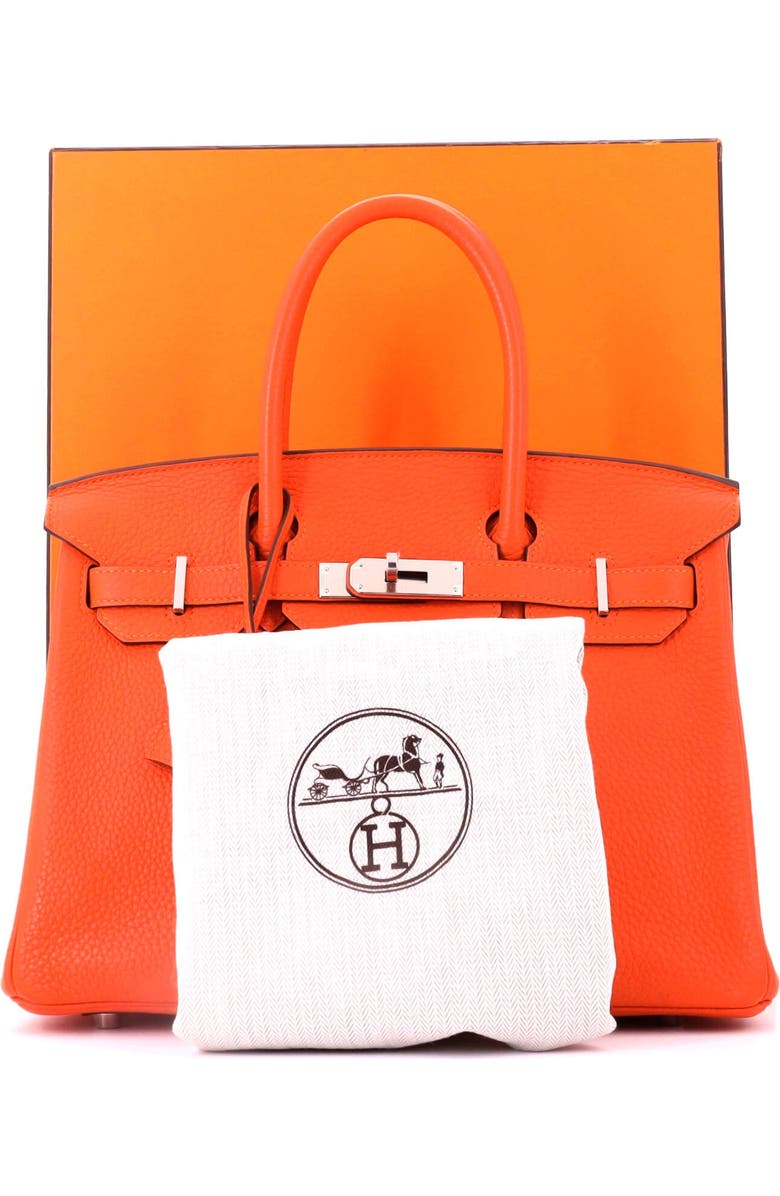 Pre-Owned Hermes Birkin Handbag Orange Clemence with Palladium Hardware 30, Alternate, color, Feu
