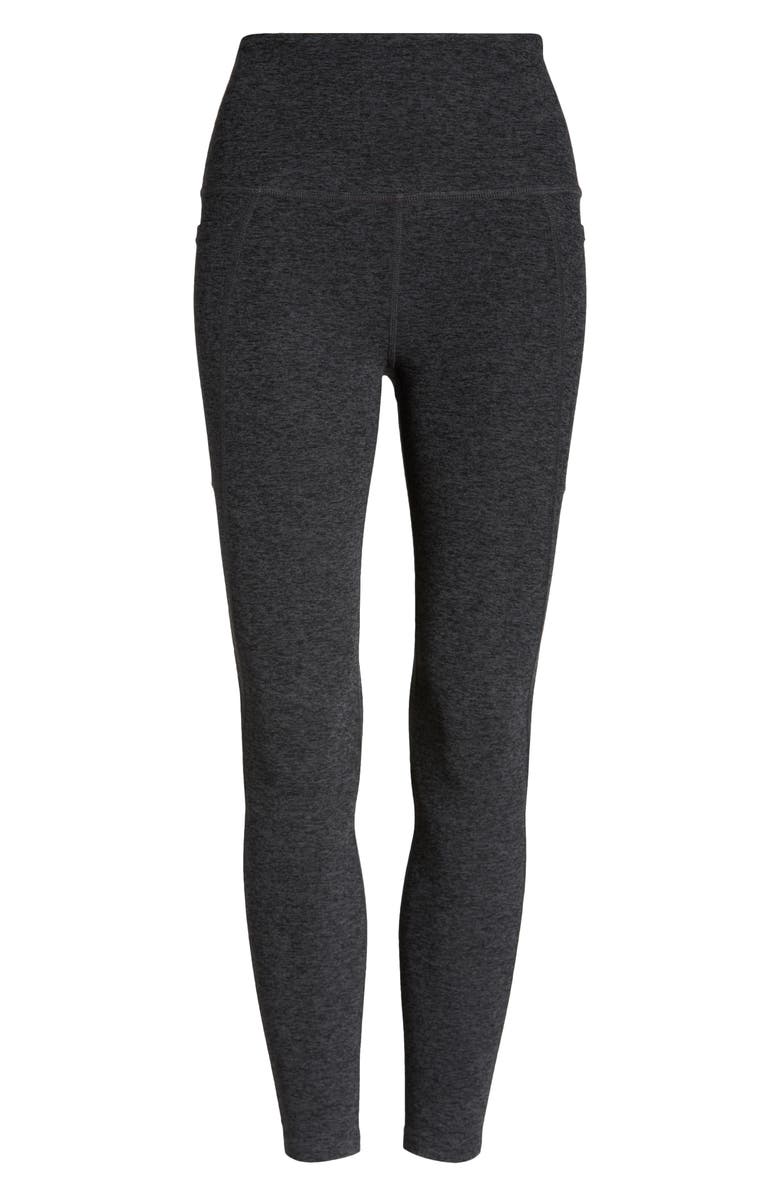 Beyond Yoga Everyday Space Dye High Waist Pocket Leggings, Alternate, color, Black-Charcoal