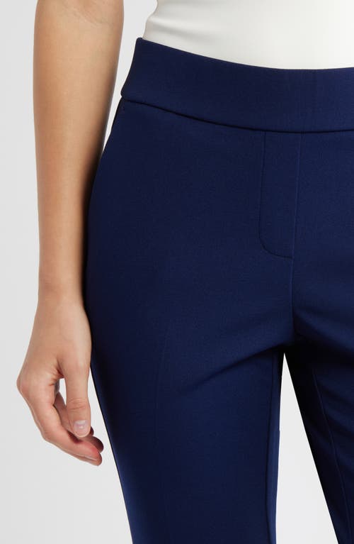 Ak Anne Klein High Waist Pull-on Pants In Blue