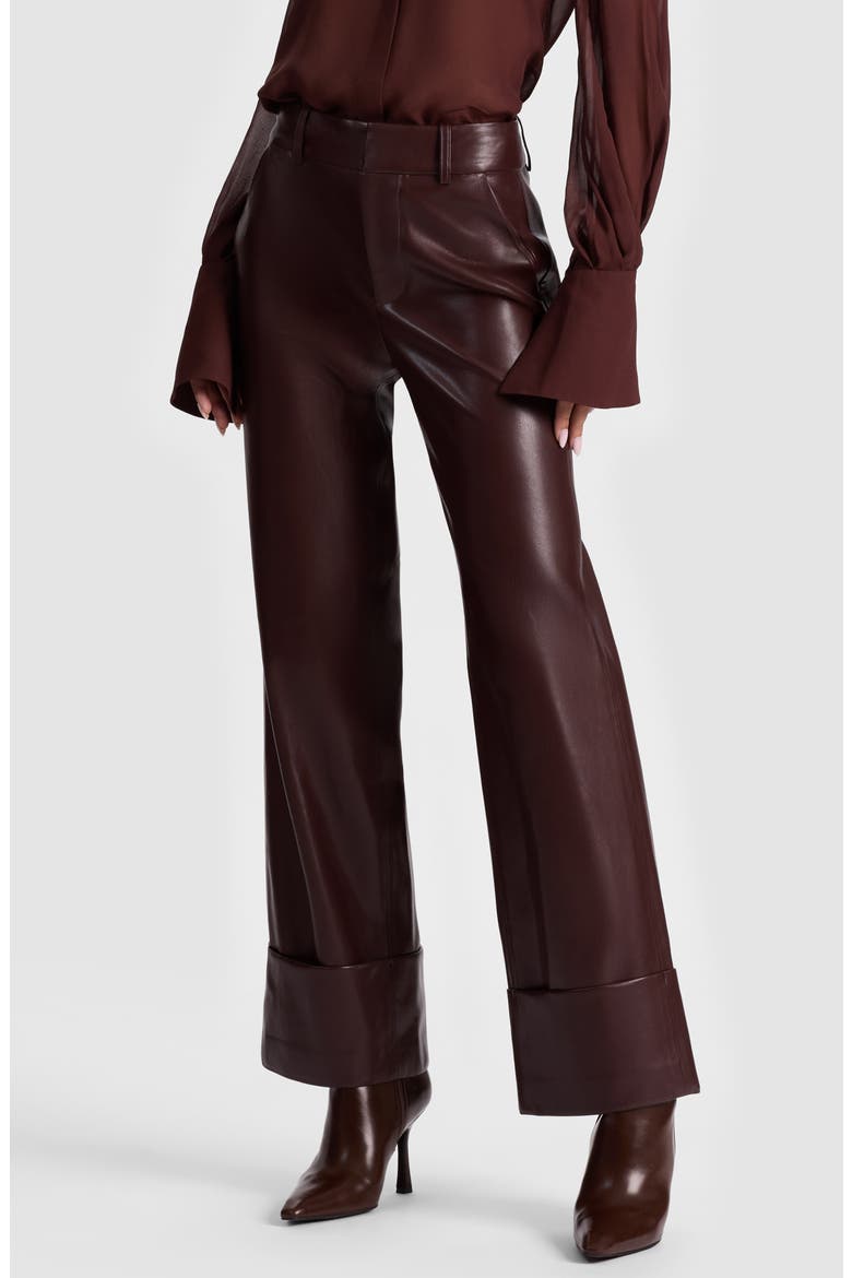 Alexander High Waist Faux Leather Pants, Alternate, color, DARK CHOCOLATE