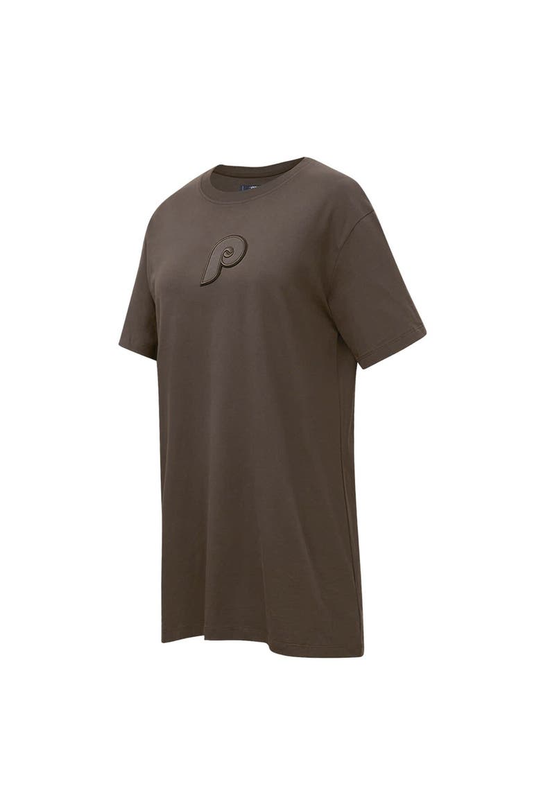 Women's Pro Standard Brown Philadelphia Phillies Neutral T-Shirt Dress, Alternate, color, Brown