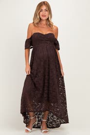 PinkBlush Lace Off Shoulder Maxi Dress