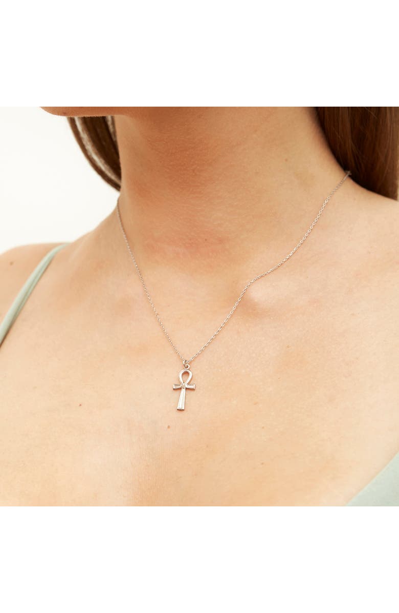 Spero London Sterling Silver Egyptian Ankh Necklace, Alternate, color, Silver