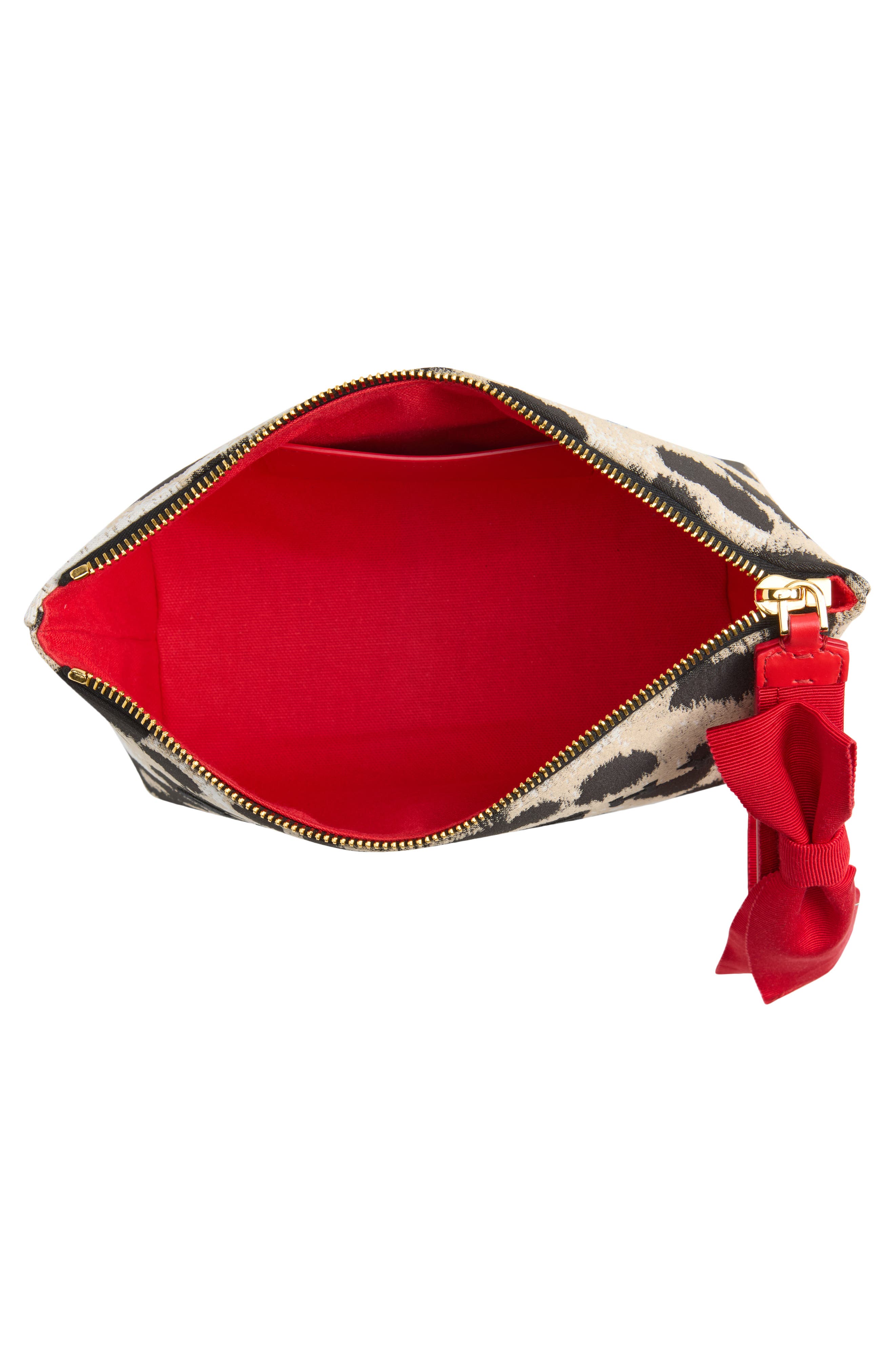 Small Logo Zip Pouch, Alternate, color, BLACK/ BEIGE