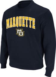 COLOSSEUM Men's Colosseum Navy Marquette Golden Eagles Arch & Logo Crew Neck Sweatshirt