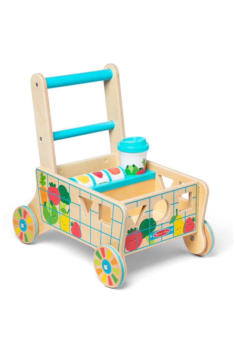 Wooden Shape Sorting Grocery Cart Toy, Alternate, color, MULTI