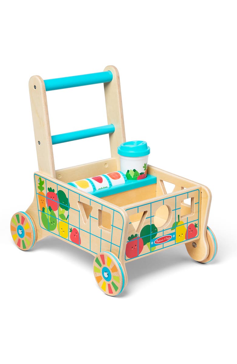 Melissa & Doug Wooden Shape Sorting Grocery Cart Toy, Alternate, color,
