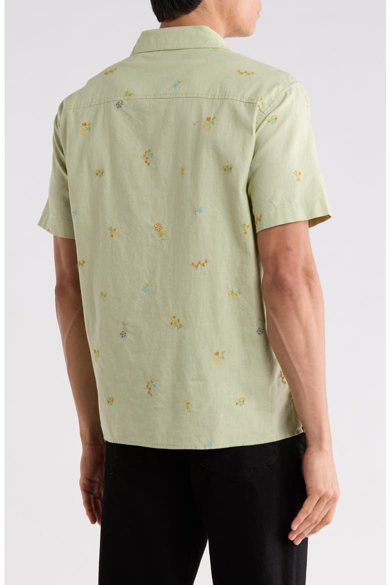 Riviera Cabana Camp Shirt, Alternate, color, SWAMP NEEDLEPOINT FLORAL