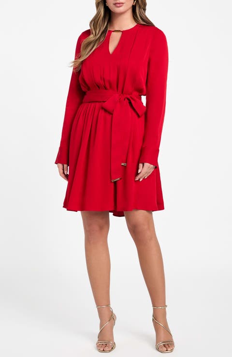 Anita Pleated Long Sleeve Dress