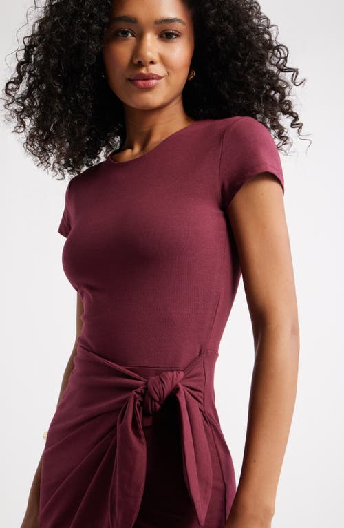 Open Edit Short Sleeve Tie Minidress