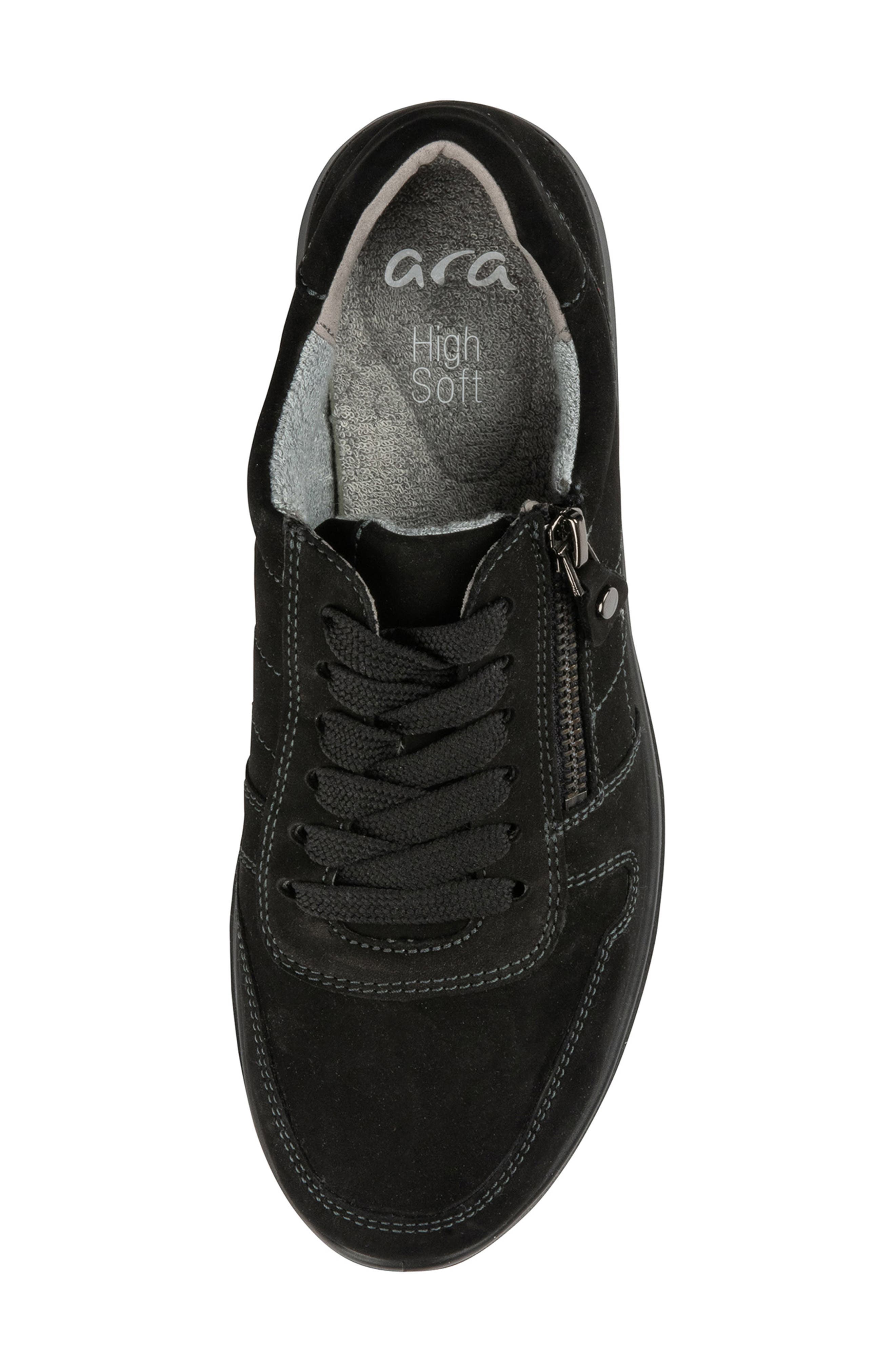 Onyx Leather Sneaker, Alternate, color, BLACK