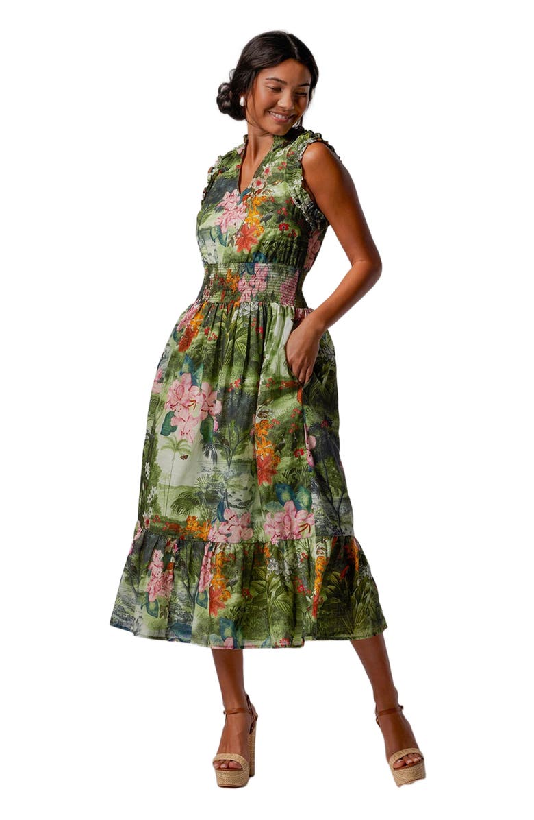 Tori Richard Artistic Garden Viola Dress, Main, color, 