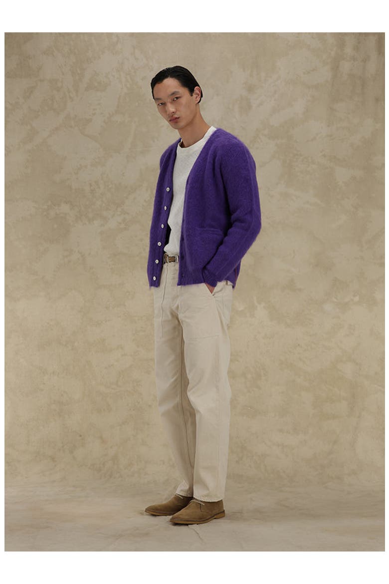 Teddy Patch Pocket Cardigan, Alternate, color, VIOLET