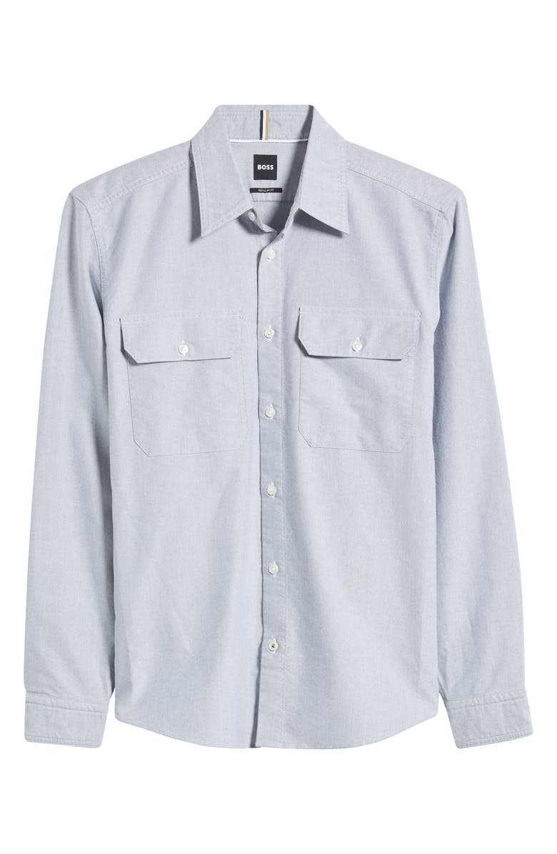 BOSS Liam Kent Regular Fit Button-Up Shirt, Alternate, color, Medium Blue