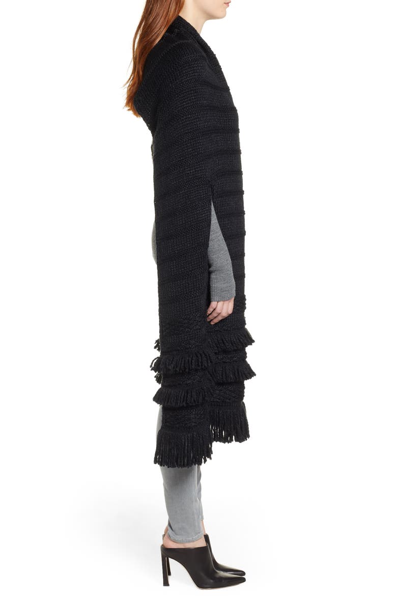 Chunky Cape Scarf, Alternate, color, BLACK