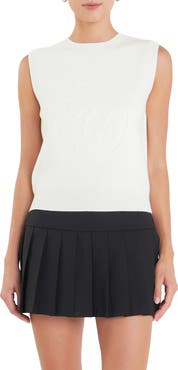 English Factory Sports Club Embossed Monogram Sleeveless Sweater Shell