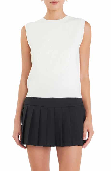 English Factory Sports Club Embossed Monogram Sleeveless Sweater Shell