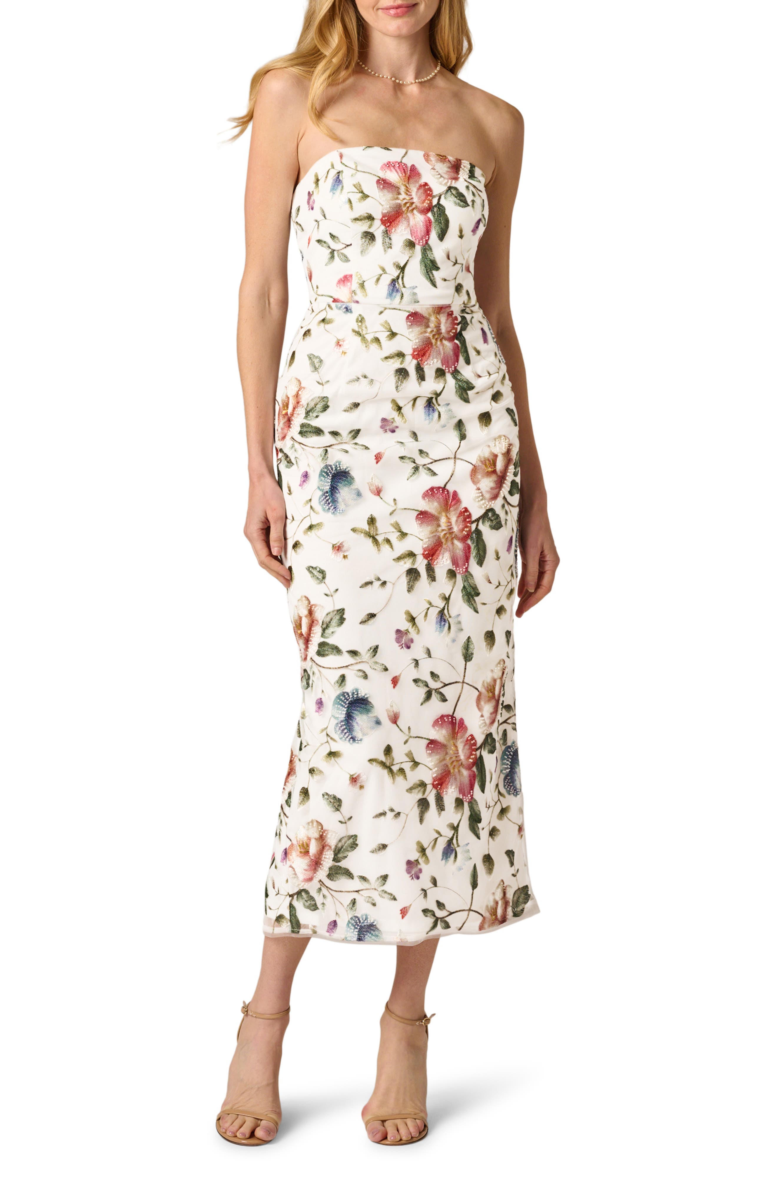 Strapless Column Gown