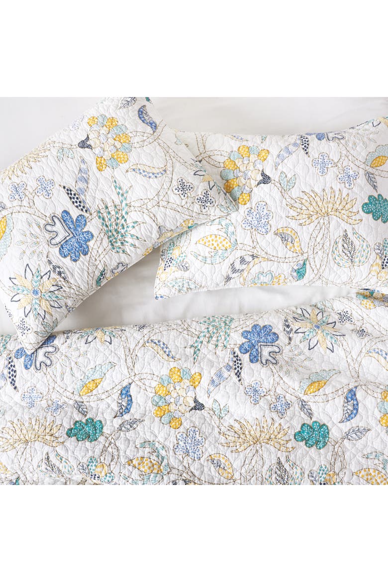 20" x 26" Colonial Williamsburg Brie Lagoon Cotton Standard Sham - Machine Washable, Alternate, color, Blue