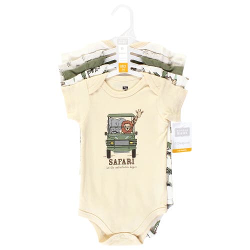 Hudson Baby Five-piece Set Of Cotton Infant All-in-one Bodysuits In Green