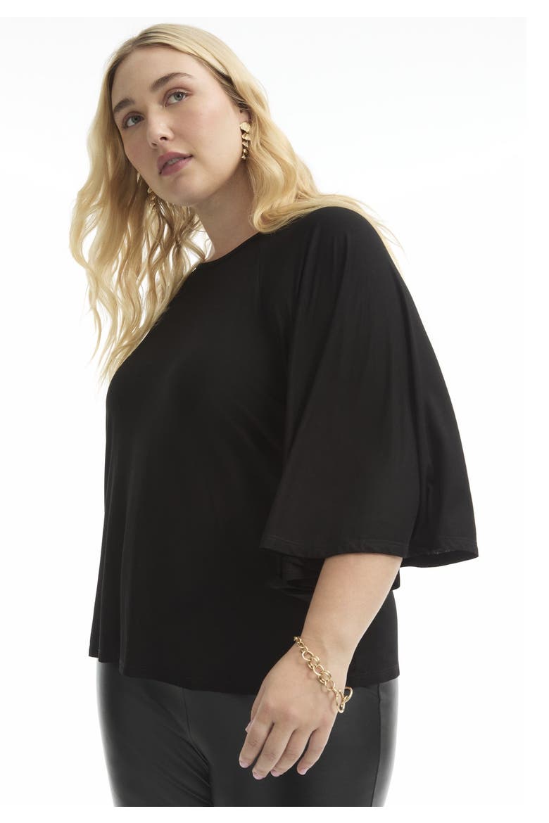 Flared Raglan Sleeve Breton Tee, Alternate, color, BLACK ONYX
