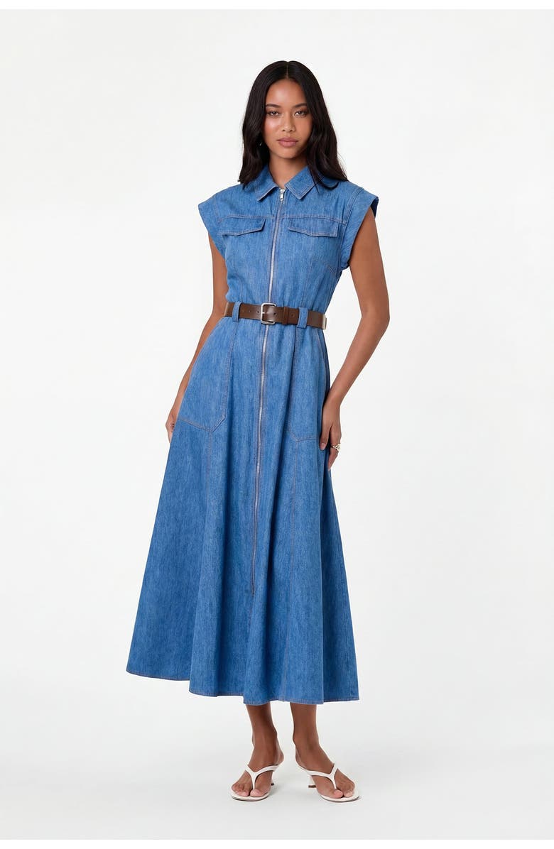 NICHOLAS Trisha Denim Dress, Alternate, color, Light Wash