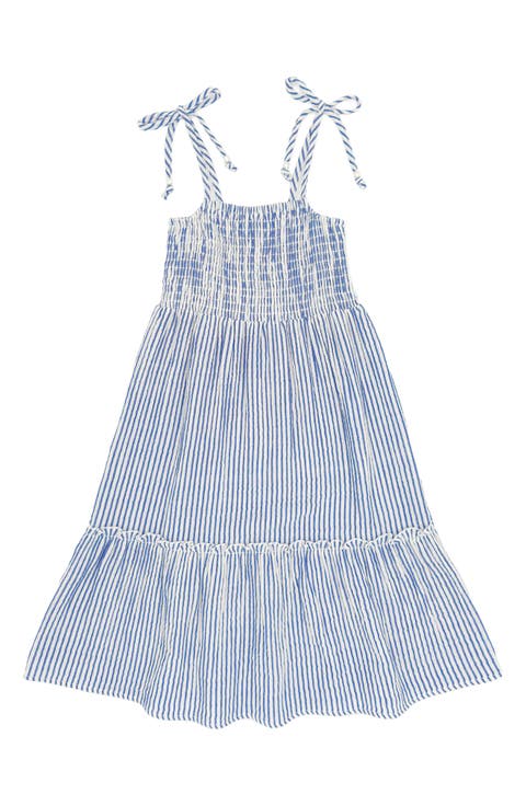 Kids' Harper Stripe Shoulder Tie Dress (Toddler, Little Kid & Big Kid)