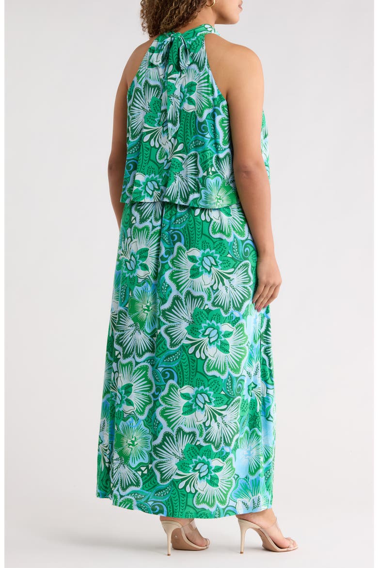 Tanti Floral Moya Halter Maxi Dress, Alternate, color, KELLY-BLUES