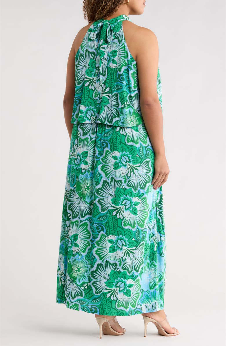 SUGARLIPS Tanti Floral Moya Halter Maxi Dress, Alternate, color, Kelly-Blues