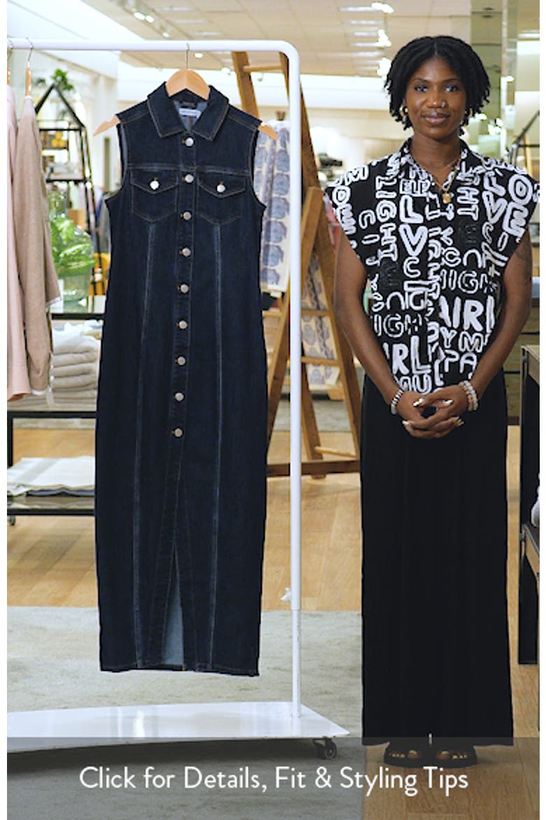 Sleeveless Stretch Denim Dress video