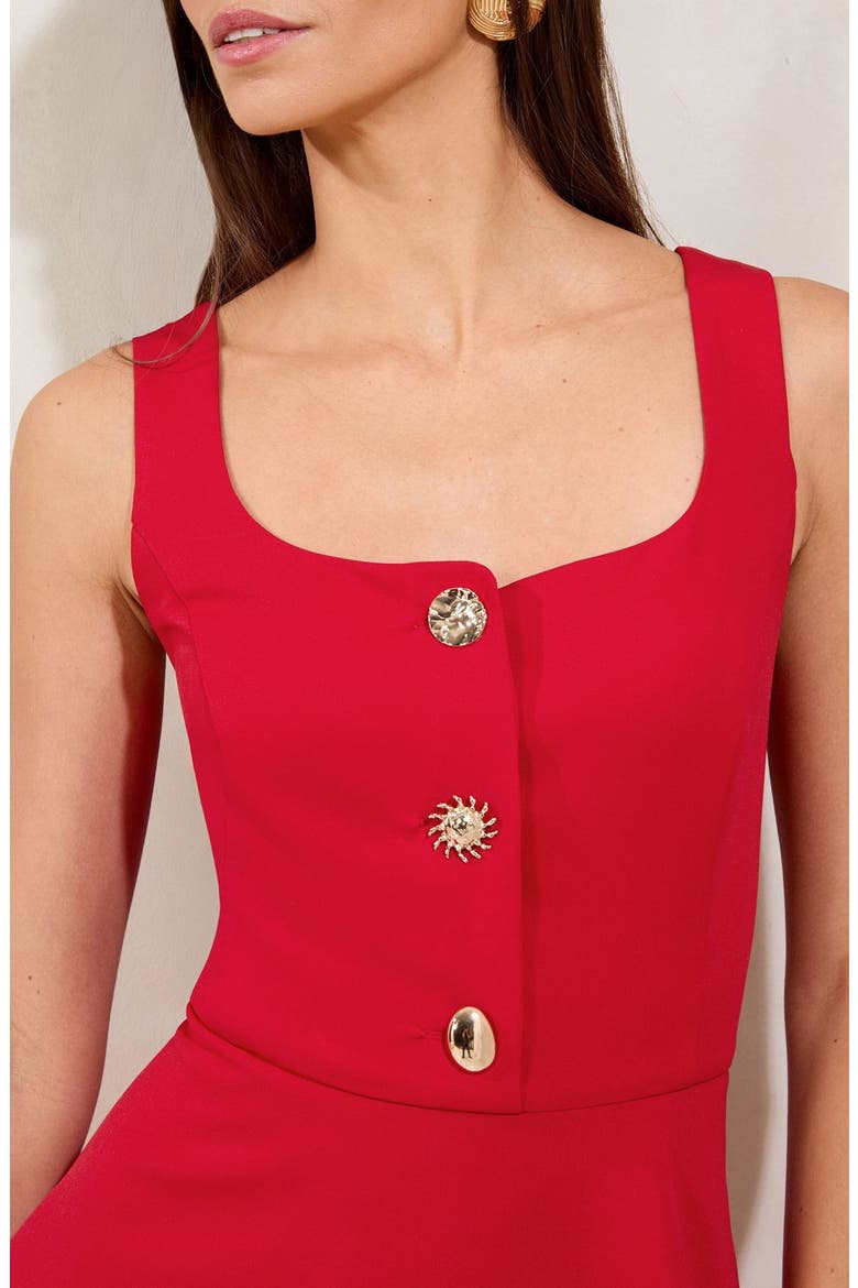 Sleeveless Peplum Wide Leg Jumpsuit, Alternate, color, RED