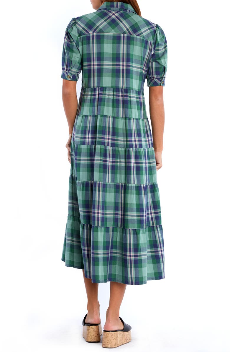 Billy T Lyla Plaid Tiered Shirtdress, Alternate, color, Tree Farm Plaid