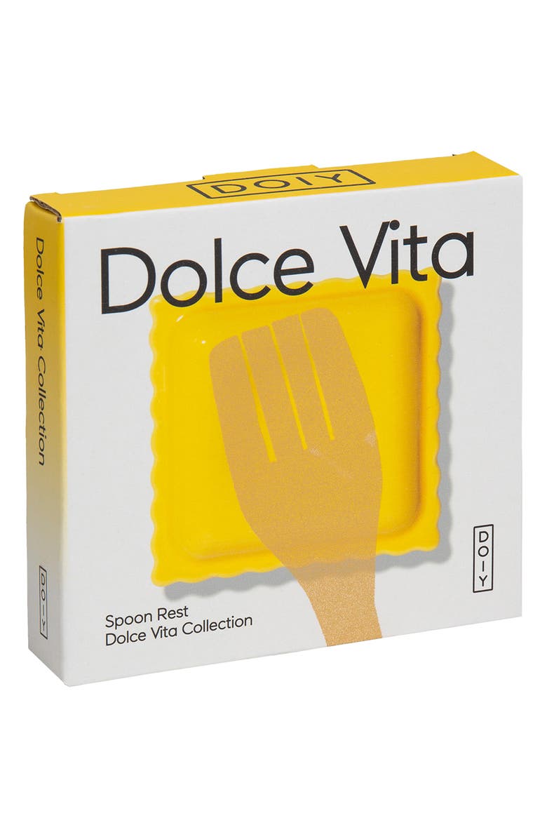 doiy The Dolce Vita Collection Ravioli Ceramic Spoon Rest, Alternate, color, Yellow