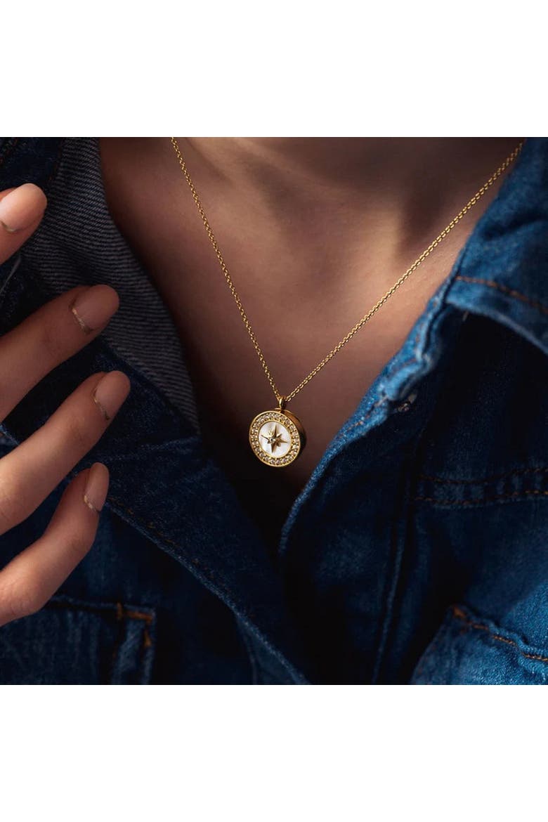 Gold Polaris Mother of Pearl Locket Necklace, Alternate, color, Mother of Pearl