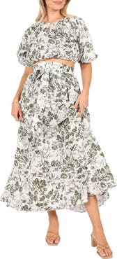 Petal & Pup Delilah Print Crop Top & Maxi Skirt