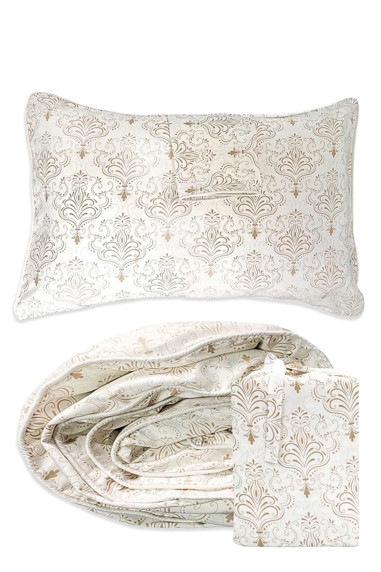 Cooling 100% Viscose Duvet Cover Set - Soft, Breathable Sleep, Main, color, White Damask