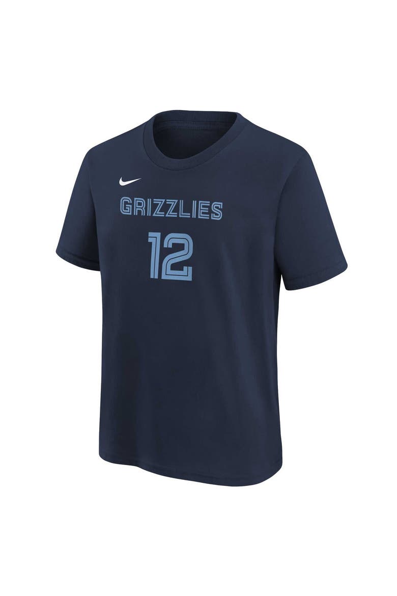 Youth Ja Morant Navy Memphis Grizzlies Icon Name & Number T-Shirt, Alternate, color, Navy