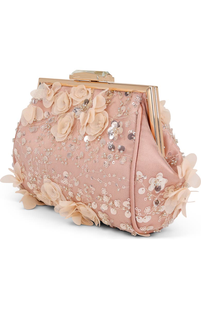Jewel Badgley Mischka Bea Couture Pouch Clutch, Alternate, color, English Rose