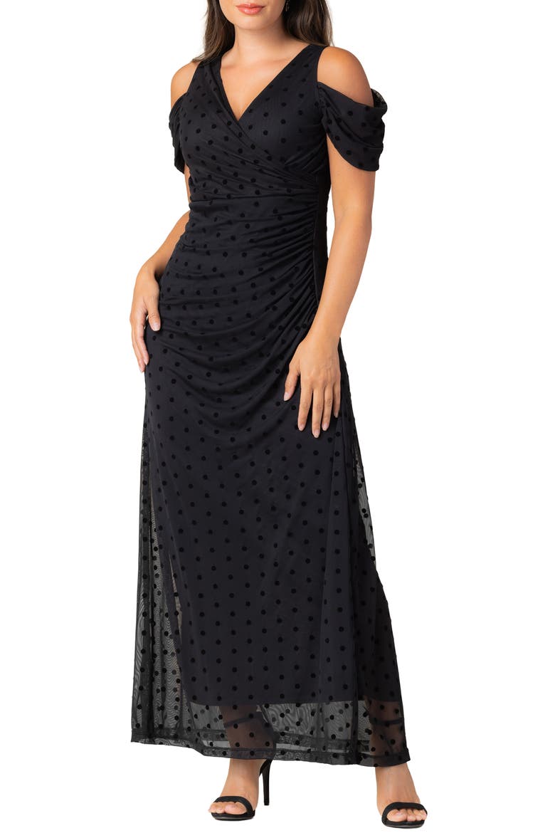 Women's Seraphina Mesh Gown, Main, color, Noir Dot