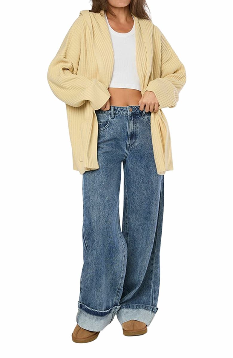 WeWoreWhat Double Breasted Cardigan, Alternate, color, Wheat